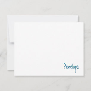 Name in Ecke Minimalistisch Personalisiert Mitteilungskarte