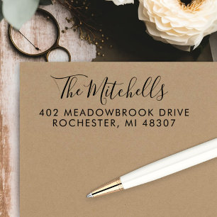 Name in Handschrift Script-Rücksendeadresse Permastempel