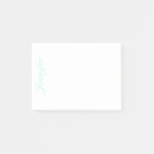 Name in Light Teal Schrift anpassen, keine Linien Post-it Klebezettel
