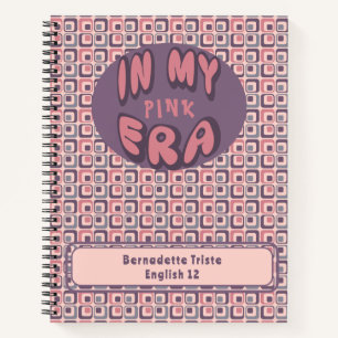 Name in meiner Ära Midcentury Modern Pink Lila Notizbuch