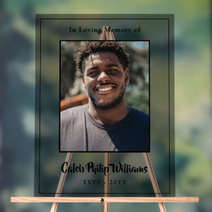 Name in moderner schwarzer Schrift im liebenden Me Acrylschild