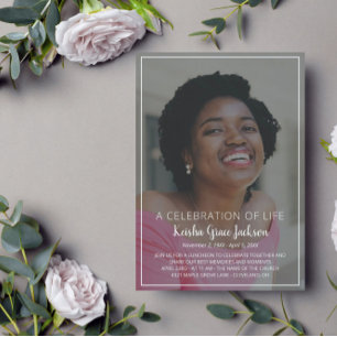 Name in Script Foto Feier des Lebens Einladung