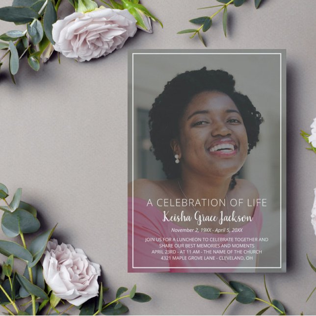 Name in Script Foto Feier des Lebens Einladung (Von Creator hochgeladen)