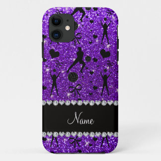 Name indigo lila Glitzer Volleyballs Herzklopfen Case-Mate iPhone Hülle