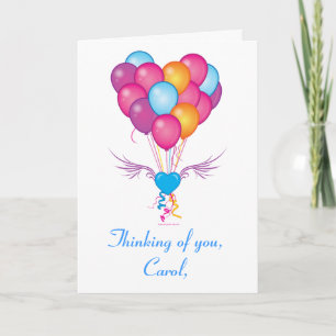 Name individuell anpassbare Get Well with Hearts a Karte