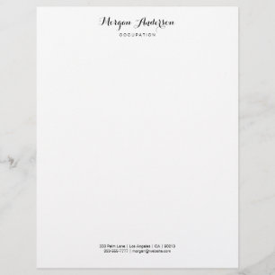 Name & Info, Wh & Rose Gold-Marmor Briefbogen