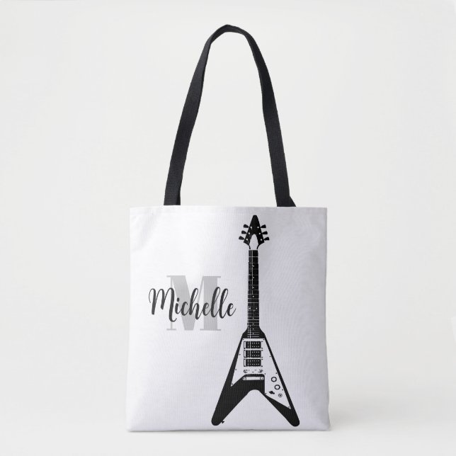Name, Initial & Black Dreifach Musiktasche (Vorderseite)
