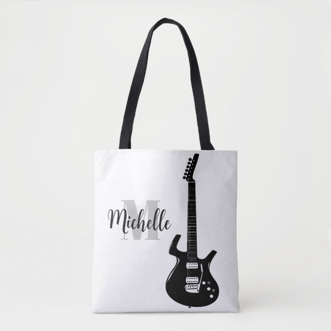 Name, Initial & Black Dreifach Musiktasche (Vorderseite)