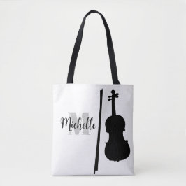 Name, Initial & Black Dreifach Musiktasche