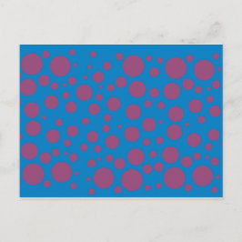Name Initial Blue Lila Polka Dots Moons Circles Postkarte