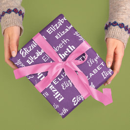 Name Initial Monogram Lila Personalisiertes Gesche Geschenkpapier