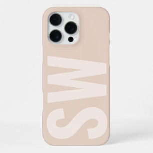 Name Initialen Weiblich Champagner Rosa Benutzerde iPhone 16 Pro Max Hülle