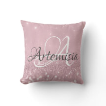 Name Initials Rosa Rose Blush Glitzer