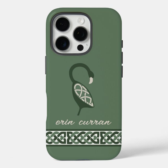 Name Irish Knot Border Decorative Bird Case-Mate iPhone Hülle (Rückseite)