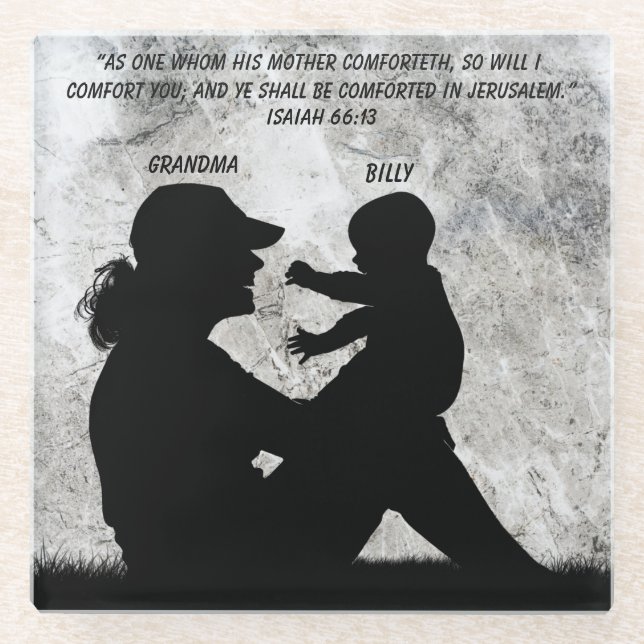 NAME Isaiah 66:13 HINZUFÜGEN Glasuntersetzer (Vorderseite)