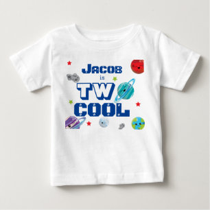 Name ist Two Cool Space Planets Sterne Geburtstag Baby T-shirt