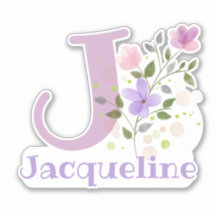 Name Jacqueline & Initial mit Blumendesign