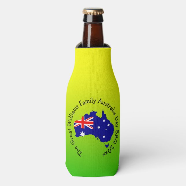 Name Jahr Australien Tag GRILLEN Stubby Holder Flaschenkühler (Flaschenvorderseite)
