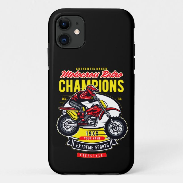 Name Jahr Motocross Retro Champions Rider hinzufüg Case-Mate iPhone Hülle (Rückseite)