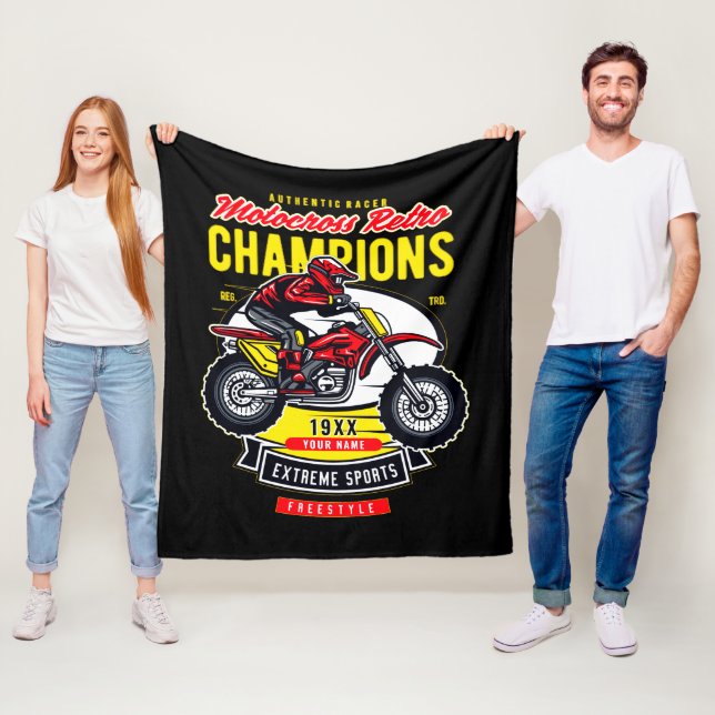 Name Jahr Motocross Retro Champions Rider hinzufüg Fleecedecke (Beispiel)