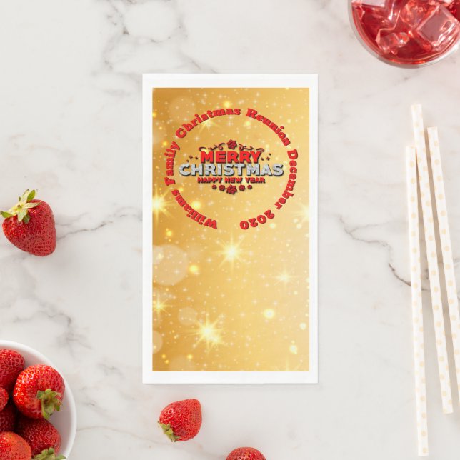 Name Jahr passend Frohe Weihnachten hinzufügen Serviette (Beispiel)