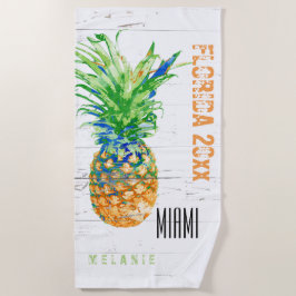 Name, Jahr und Standort der Ananas Strandtuch