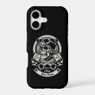 Name Jahr Vintage Biker Totenkopf gekreuzte Kolben