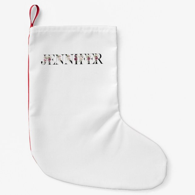 Name Jennifer Kleiner Weihnachtsstrumpf (Vorderseite)