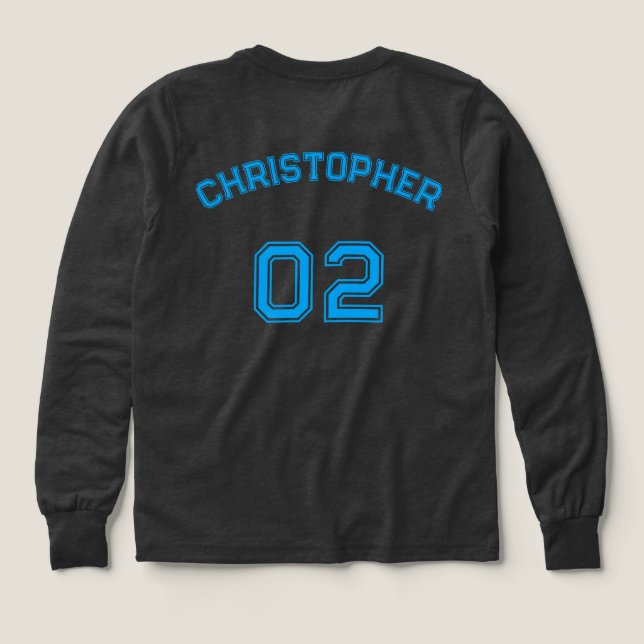 Name Jersey Number Boys Grau Long Sleeve (Design Rückseite)