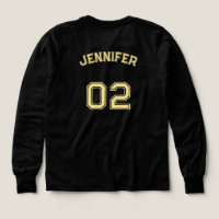 Name Jersey Number Girls Black Long Sleeve