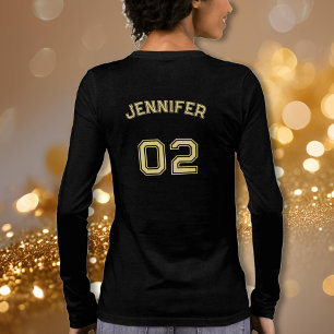 Name Jersey Number Womens Black Long Sleeve Tri-Blend Shirt