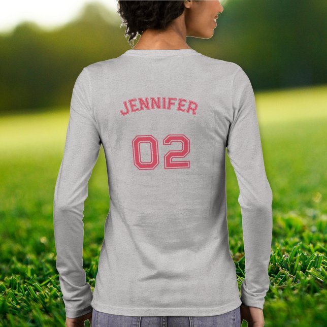 Name Jersey Number Womens Gray Long Sleeve Tri-Blend Shirt (Player Name Jersey Number Womens Grey Long Sleeve Tri-Blend Shirt)