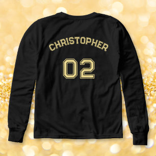 Name Jersey Nummer Boys Black Long Sleeve