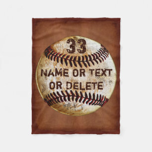 Name, Jersey Nummer Cool Baseball Blanket, 3 Grö Fleecedecke