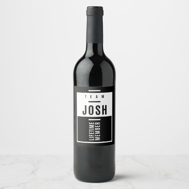 Name Josh Weinetikett (Vorderseite)