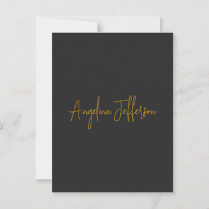 Name Kalligrafie Beruflich Elegance Gold Color Postkarte