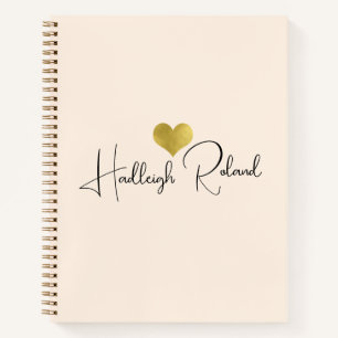 Name Kalligrafie-Monogramm Herz Notizbuch
