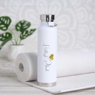 Name Kalligrafie-Monogramm Herz Trinkflasche