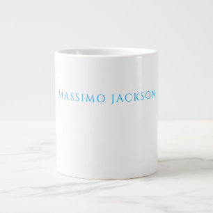 Name Kalligrafie Schrift Plain Einfach Weiß Blau Jumbo-Tasse