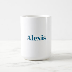 Name Kalligrafie Schrift Plain Einfach Weiß Blau Kaffeetasse