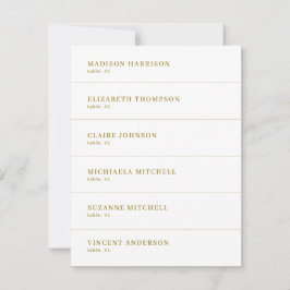 Name-Karte für den White and Gold Wedding Place Einladung