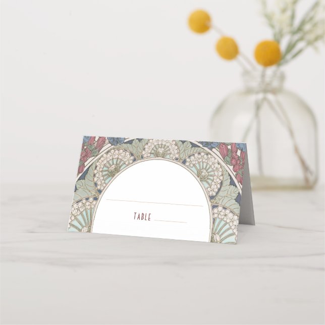 Name Karten Burgundy Wedding Table Vintag (Vorderseite)