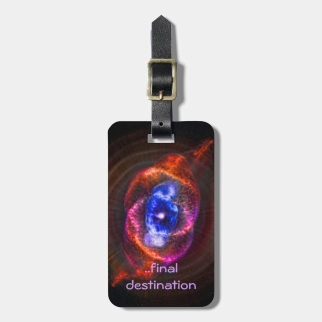 Name, Katzenaugen-Nebelfleck, Auge des Weltraumes Gepäckanhänger (Vorderseite vertikal)