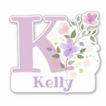 Name Kelly & Initial mit Blumendesign