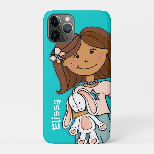 Name Kind Mädchen Cuddles Aqua Peach iPhone Gehäus Case-Mate iPhone Hülle (Rückseite)