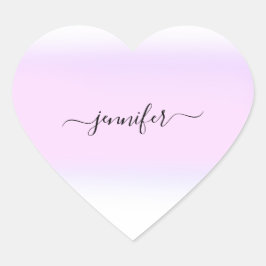 Name Kleine Unternehmen Danke Pink Ombre Pastelle Herz-Aufkleber