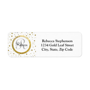 Name Letter Gold Confetti Monogramm
