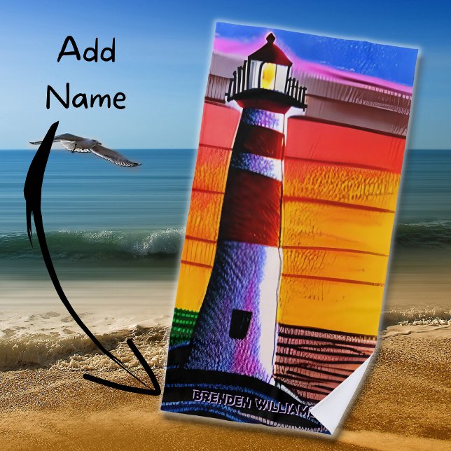 Name, Leuchtturm im Sunset Beach Handtuch hinzufüg (Von Creator hochgeladen)