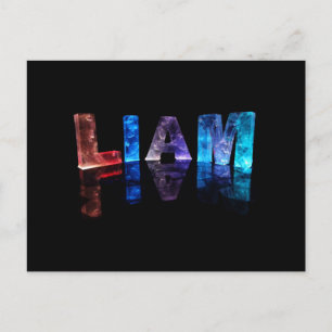 Name Liam in 3D-Leuchten (Foto) Postkarte