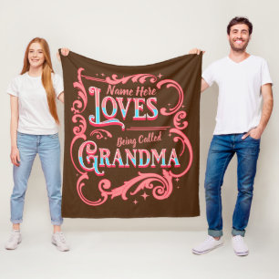 Name-Lieben hinzufügen, die Oma Großmutter genannt Fleecedecke